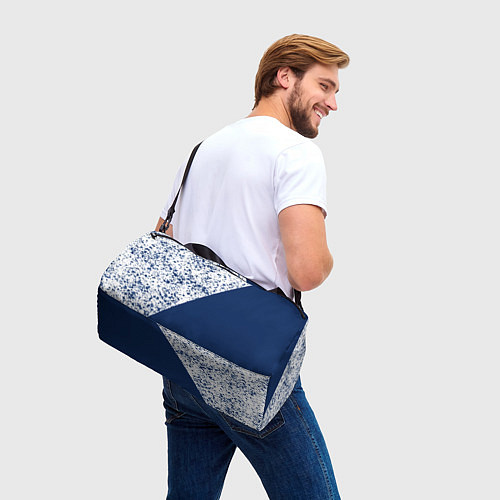 Спортивная сумка Сине-белый пополам / 3D-принт – фото 3