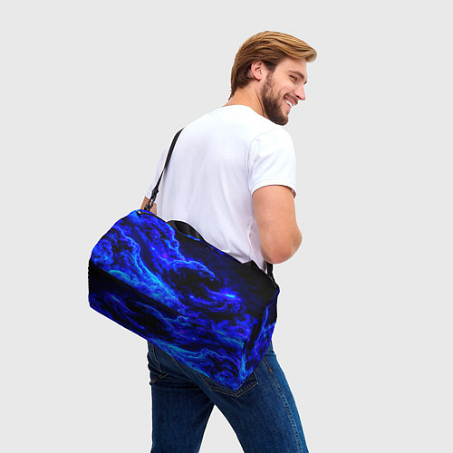 Спортивная сумка Синий густой дым - inferno blue / 3D-принт – фото 3