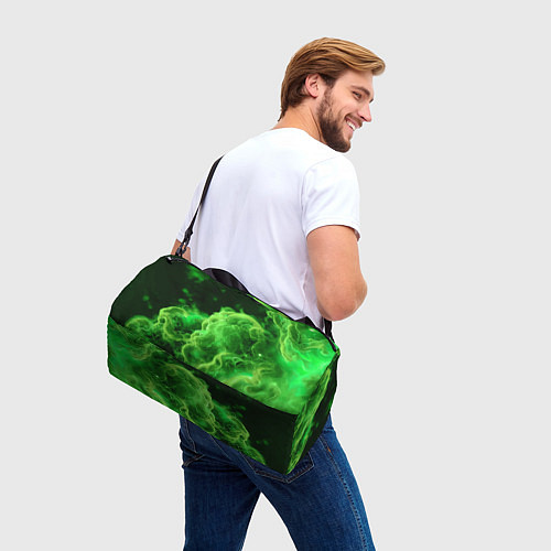 Спортивная сумка Зелёный густой дым - inferno green / 3D-принт – фото 3
