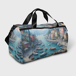 Сумки спортивные Гавань с лодками, цвет: 3D-принт