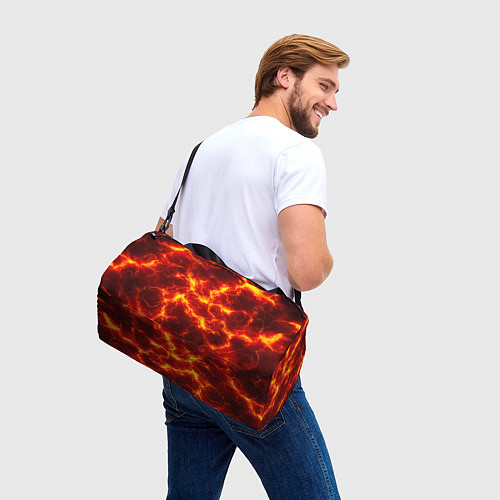 Спортивная сумка Текстура огня / 3D-принт – фото 3