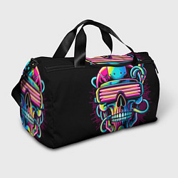 Сумки спортивные Cyber skull - ai art neon, цвет: 3D-принт