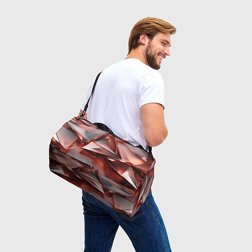 Спортивная сумка Рубиновые пирамидки / 3D-принт – фото 3