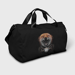 Сумки спортивные Лис с чашечкой кофе, цвет: 3D-принт