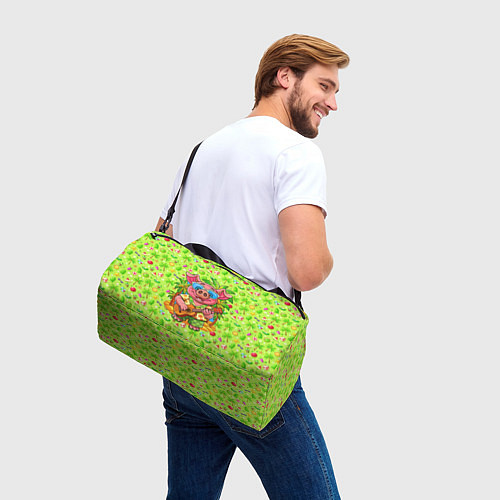 Спортивная сумка Свинка с гитарой жаркое лето / 3D-принт – фото 3