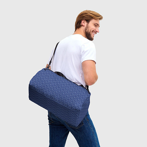 Спортивная сумка Синий в мелкий рисунок / 3D-принт – фото 3