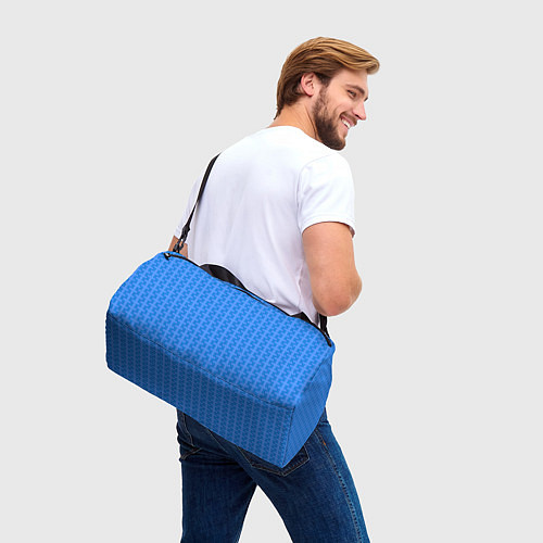 Спортивная сумка Голубой паттерн цепочки / 3D-принт – фото 3
