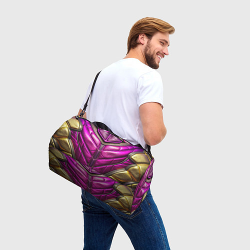 Спортивная сумка Текстурная кожа в космическом стиле / 3D-принт – фото 3