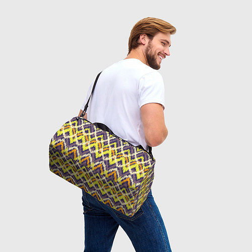 Спортивная сумка Разноцветный ромбовидный орнамент / 3D-принт – фото 3