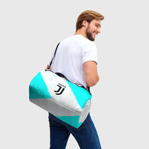 Спортивная сумка Ювентус краски голубые / 3D-принт – фото 3