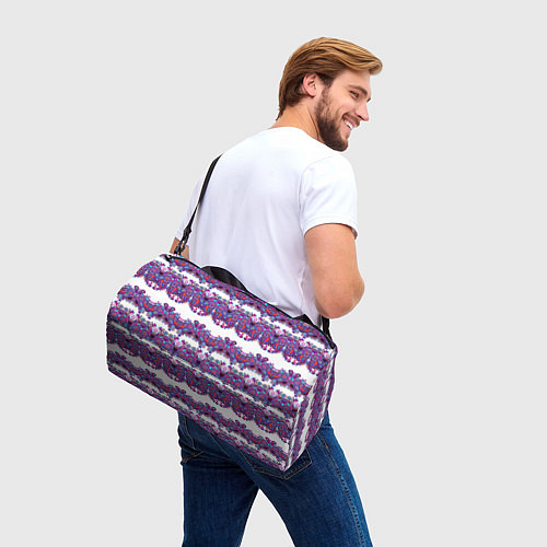 Спортивная сумка Узорчатый фиолетовый орнамент / 3D-принт – фото 3