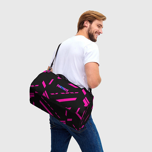 Спортивная сумка Fortnite geometry pink / 3D-принт – фото 3