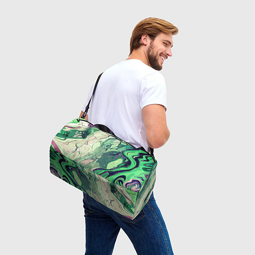 Спортивная сумка Зелёный стилизованный абстракция / 3D-принт – фото 3