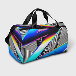 Сумки спортивные Neon stripes geometry, цвет: 3D-принт