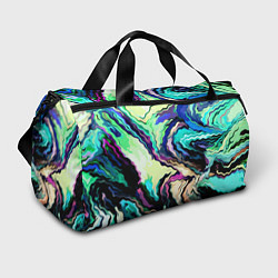 Сумки спортивные Абстракция смесь красок сине-зелёный, цвет: 3D-принт