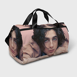 Сумки спортивные Timothe Chalamet on a pink background, цвет: 3D-принт