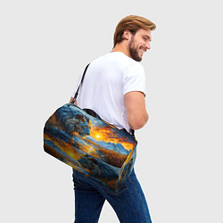Сумки спортивные Лев и падение метеорита, цвет: 3D-принт — фото 2
