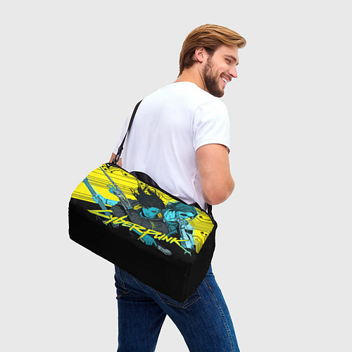 Спортивная сумка Киберпанк - Киану Ривз / 3D-принт – фото 3