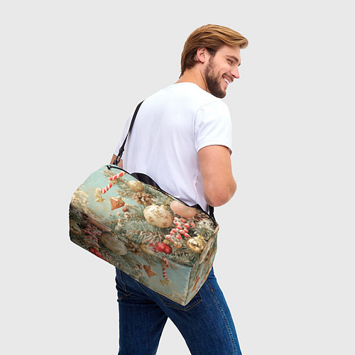 Спортивная сумка Елочные новогодние игрушки / 3D-принт – фото 3