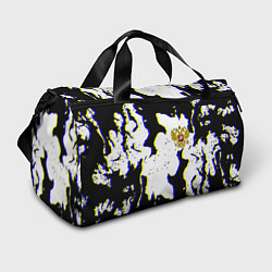 Сумки спортивные Россия герб глитч, цвет: 3D-принт