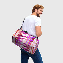 Сумки спортивные Бело-розовая абстракция, цвет: 3D-принт — фото 2
