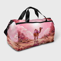 Сумки спортивные Верблюд в розовой пустыне, цвет: 3D-принт
