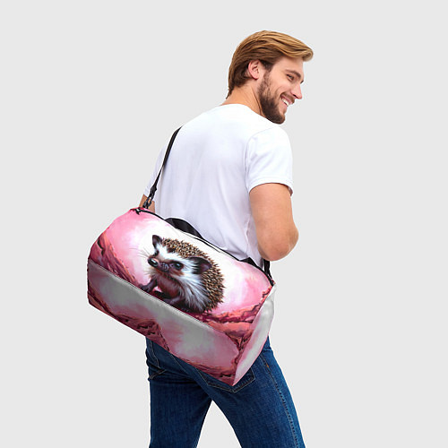 Спортивная сумка Ежик в розовом свете / 3D-принт – фото 3