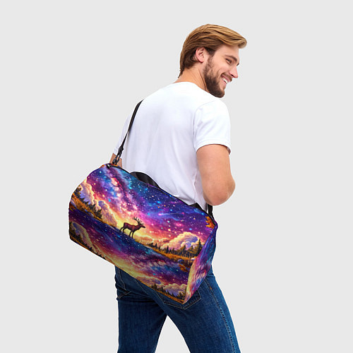 Спортивная сумка Лось и звездное небо / 3D-принт – фото 3