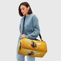 Сумки спортивные Пчела на золоте, цвет: 3D-принт — фото 2