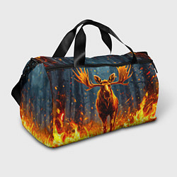 Сумки спортивные Лось в огне, цвет: 3D-принт