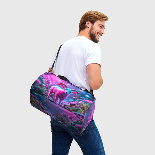 Спортивная сумка Козлик в розовом / 3D-принт – фото 3