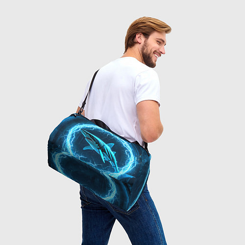 Спортивная сумка Акула в электрическом кольце / 3D-принт – фото 3
