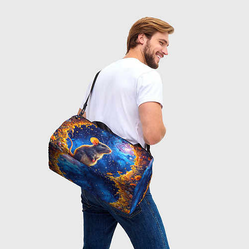 Спортивная сумка Крыса и космическое небо / 3D-принт – фото 3