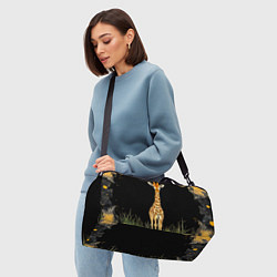 Сумки спортивные Жираф на черном, цвет: 3D-принт — фото 2