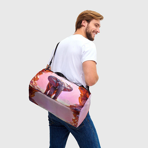 Спортивная сумка Слон в розовом / 3D-принт – фото 3