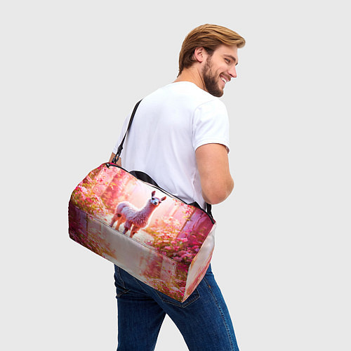 Спортивная сумка Альпака в розовом / 3D-принт – фото 3