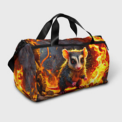 Сумки спортивные Опоссум в огне, цвет: 3D-принт