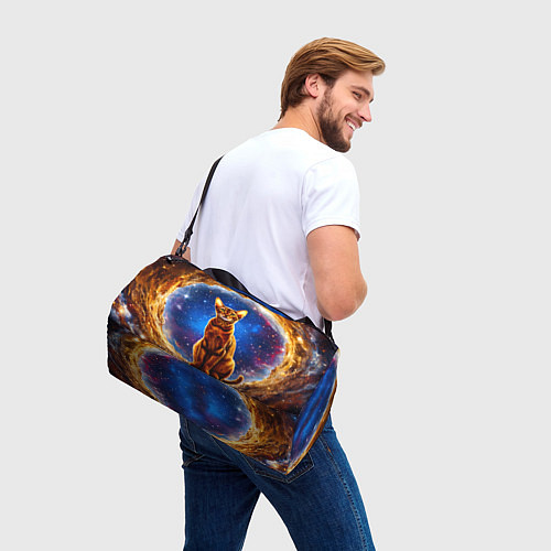 Спортивная сумка Абиссинская кошка в космосе / 3D-принт – фото 3