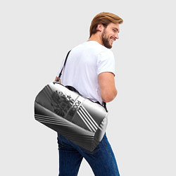 Сумки спортивные Россия герб и полосы серый, цвет: 3D-принт — фото 2