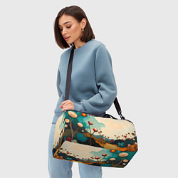 Сумки спортивные Сюрреалистичный пейзаж с цветами, цвет: 3D-принт — фото 2