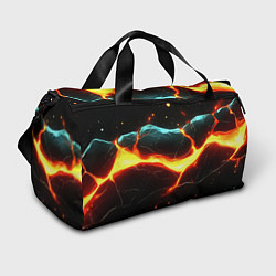 Сумки спортивные Лава в черной текстуре, цвет: 3D-принт