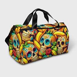Сумки спортивные Colorfull skulls and bananas - pop art pattern, цвет: 3D-принт