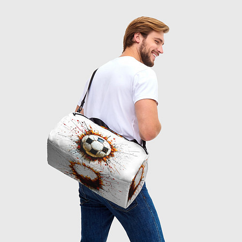 Спортивная сумка Футбольный мяч на белом / 3D-принт – фото 3