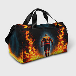 Сумки спортивные Хоккеист в огне, цвет: 3D-принт
