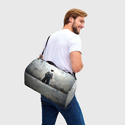 Сумки спортивные Боец айкидо на сером, цвет: 3D-принт — фото 2