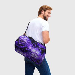 Сумки спортивные Силуэты цветов на темном фоне - фиолетовое свечени, цвет: 3D-принт — фото 2
