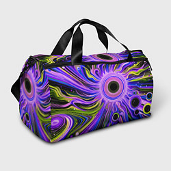 Сумки спортивные Абстрактный неоновый космос - чёрная дыра, цвет: 3D-принт