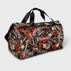 Сумки спортивные Кукрыниксы на фоне электрогитар, цвет: 3D-принт