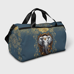 Спортивная сумка Слон лотос и золотая мандала