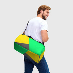 Сумки спортивные Жёлто-серо-зелёный трёхцветный, цвет: 3D-принт — фото 2